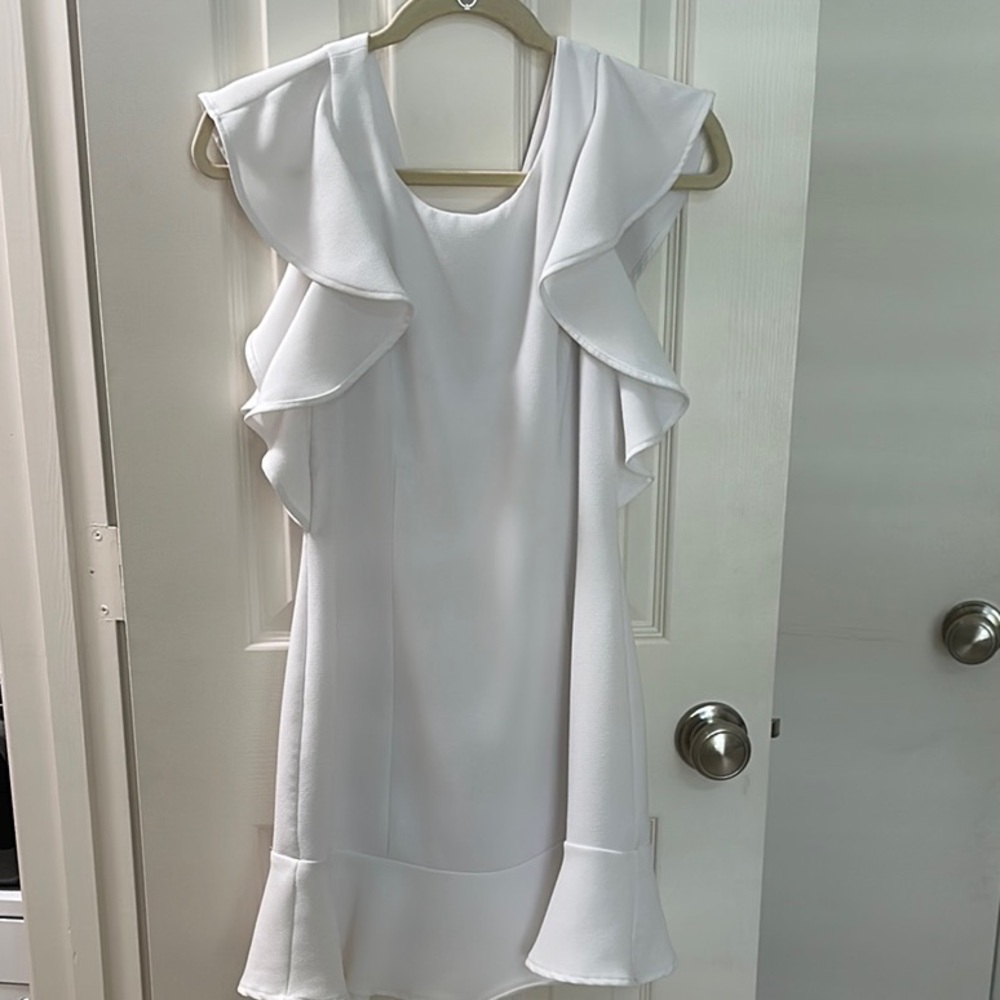 Elegant White Ruffle Dress